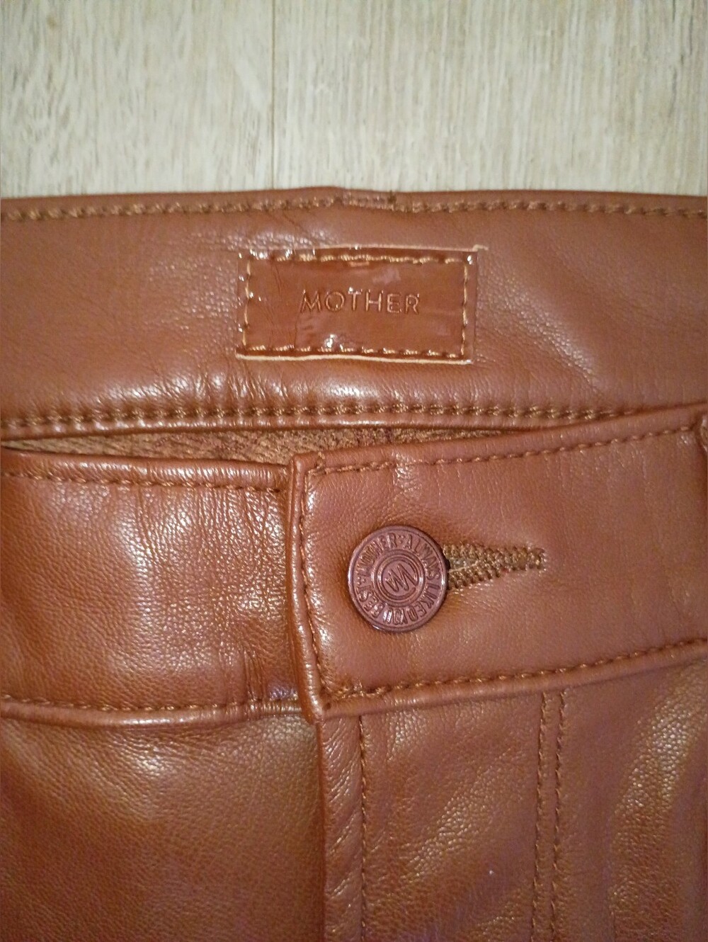 MOTHER The Mid Rise Dazzler Ankle Pants in Cognac Brown - Picture 4 of 6